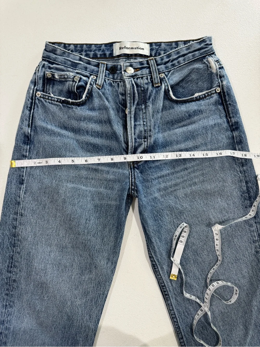 Reformation High Rise Straight Leg Button Fly Jeans Size 26